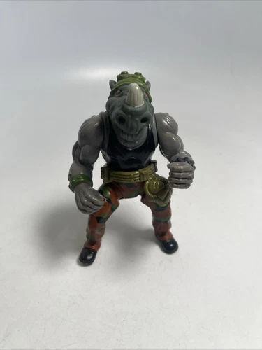 Teenage Mutant Ninja Turtles Action Figure Rocksteady Hardhead TMNT 1988 + Belt