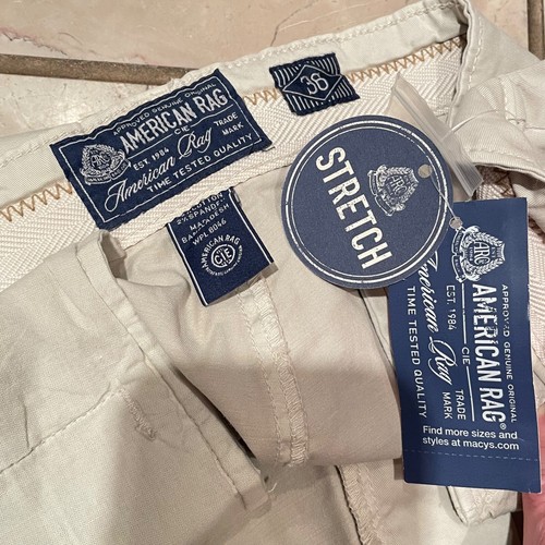 NWT American Rag 36,38,40 Tan, Brown Washed Stretch Chino Frayed Cut Off Shorts - Picture 5 of 18