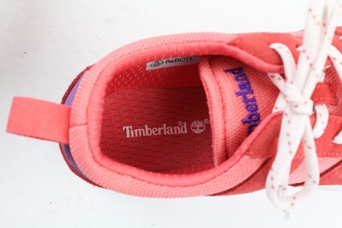 TIMBERLAND A24JB Girls Sneakers EU38 UK5 Lace Up Red ReBOTL Low Top Leather - Picture 10 of 14