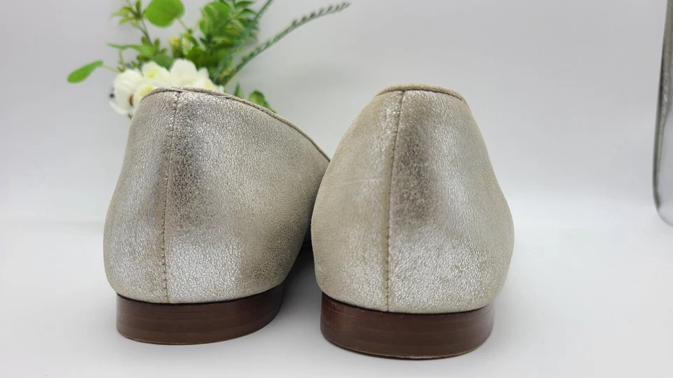 Женские мокасины J.CREW размер 10 Cleo металлик замша сделано в Италии - Изображение 4 из 4