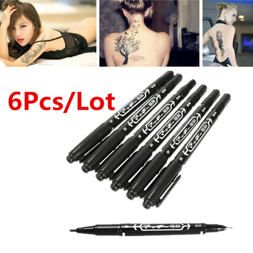 6Pcs Double Ends Temporary Ink Skin Marker Pen Tattoo Supplies Body Art Tools 6Pcs Double Ends Temporary Ink Skin Marker Pen Tattoo Supplies Body Art Tools