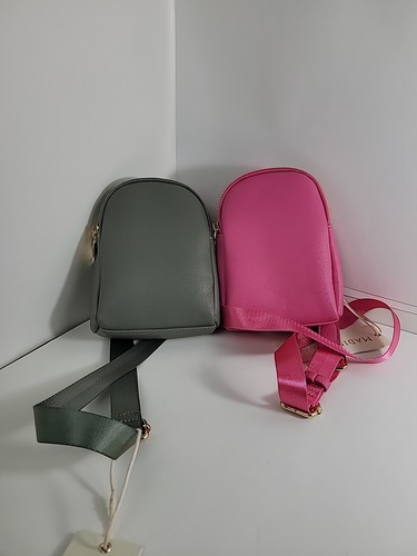 2-teiliges Bauchtaschen-Set rosa & grau - stilvolle Schulterhandtaschen mit Taschen - Bild 2 von 16