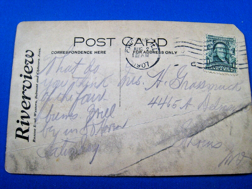 VINTAGE POSTCARD - UNITED STATES 1907 - Posing with Auto USED - Picture 2 of 2