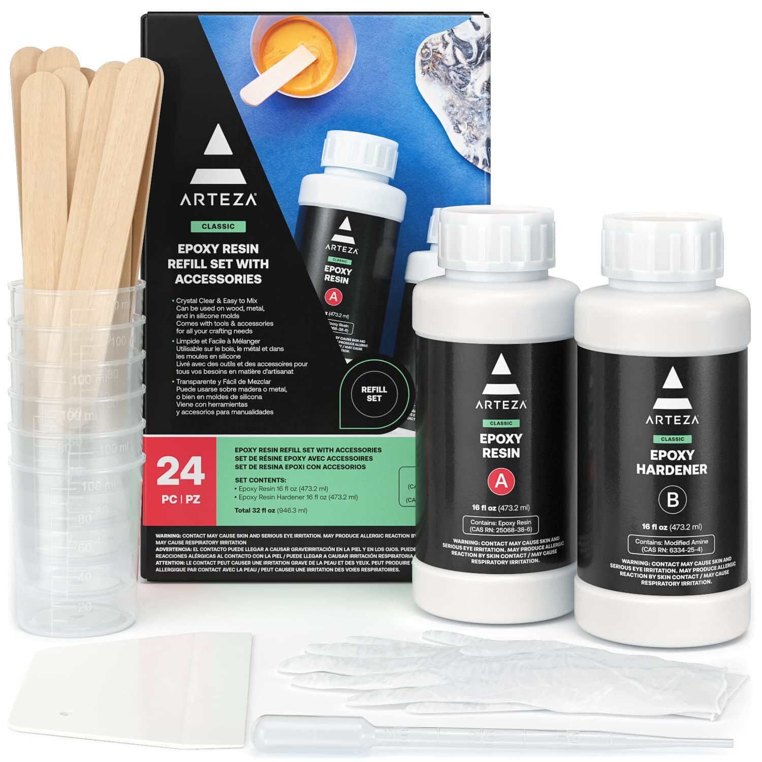 24-Piece Epoxy Resin Kit Refill Set for Creative Crafting & DIY Projects