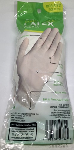 Meijer Disposable Latex Gloves, One Size 12 each 2 pack Great For Cleaning - Picture 7 of 7