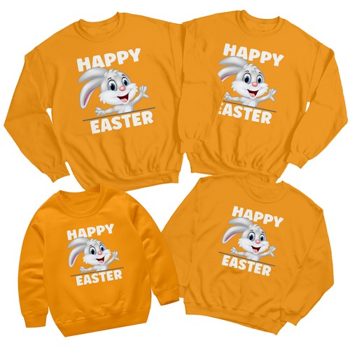 Family Bunny Happy Easter Sweatshirt Jumper Cute Holiday Matching Outfit 2#ED - Picture 14 of 27