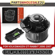 Front HVAC Blower Motor & Resistor Kit for Volkswagen GTI Rabbit 06-07 w/ Wheel