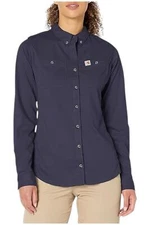 Carhartt Women's Flame Resistant Women's Force Hybrid Shirt Dark Navy