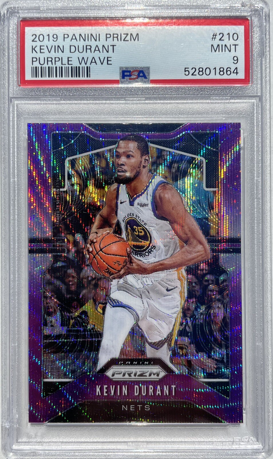 Kevin Durant 2019 Panini Prizm Purple Wave #210 PSA 9