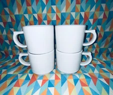 NEW FIESTAWARE STACKING Mug set of 4 WHITE  Fiesta FREE SHIPPING