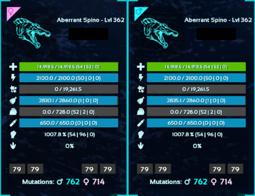 Top Stat Aberrant Spino Mating Pair - Ark Survival Ascended Crossplay PVE ASA - Picture 3 of 5