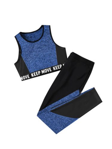 iEFiEL Reggiseno sportivo ragazza + pantaloni tuta da allenamento abbigliamento sportivo set tuta da jogging - Foto 53 di 78