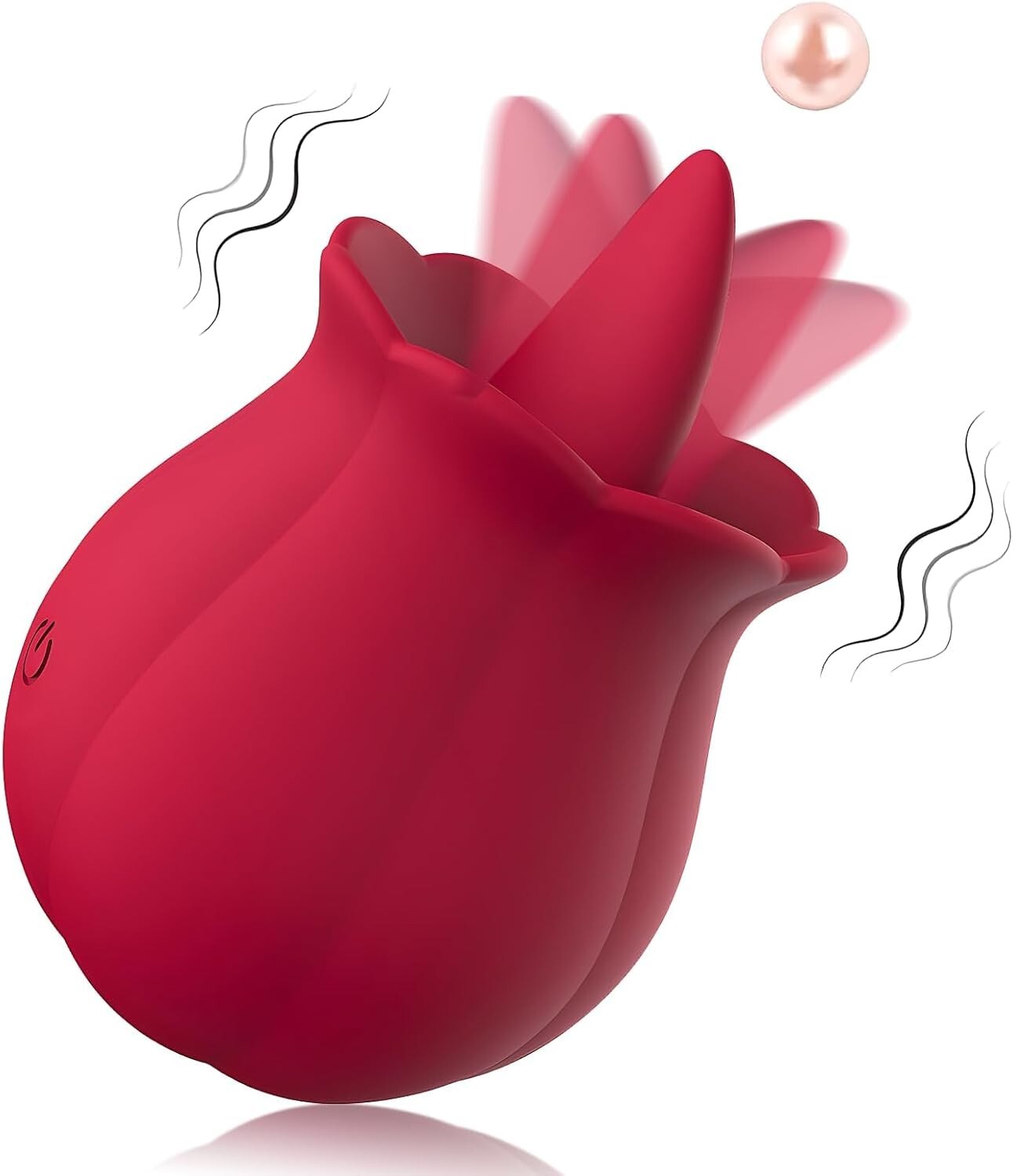 Rose Licking Vibrator 10-Speed Clit & G-Spot Stimulator in Red