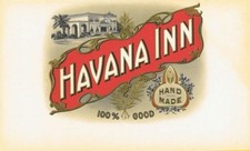 Havana Inn cigar label USA made original antique cigar box label
