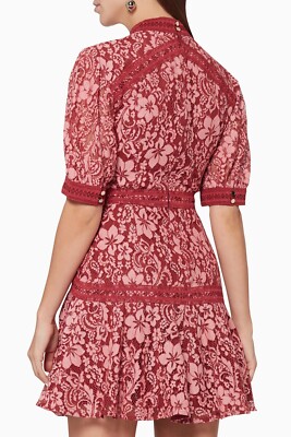 Keepsake Holder Lace Floral-Print Mini Dress Red Size XS $185 | eBay