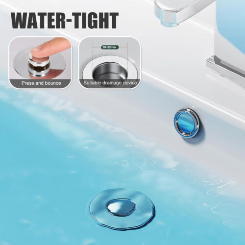 2er Pack Badezimmer Waschbecken Stopper Haarfänger, Badezimmer Pop Up Waschbecken Abfluss Filter - Bild 7 von 10