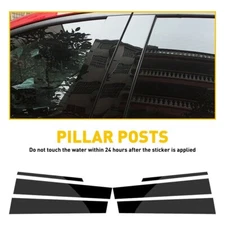 6PCS For 2014-2018 Toyota Corolla Black Pillar Posts Door Trim Piano Cover Parts
