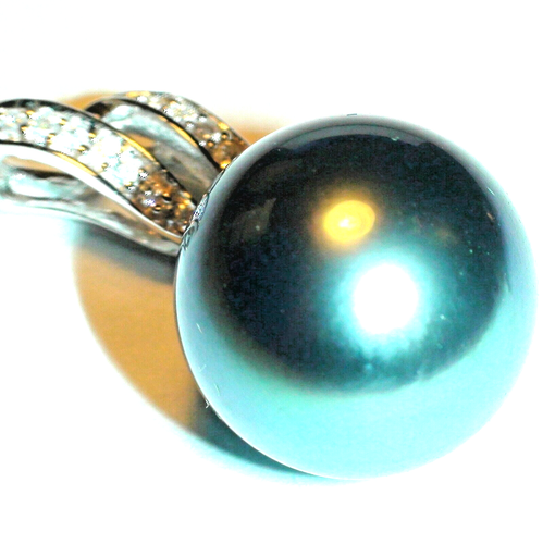 BIG! 13.5mm GENUINE TAHITIAN SALTWATER PEARL PENDANT/NECKLACE 925 STERLINGSILVER - Picture 4 of 8