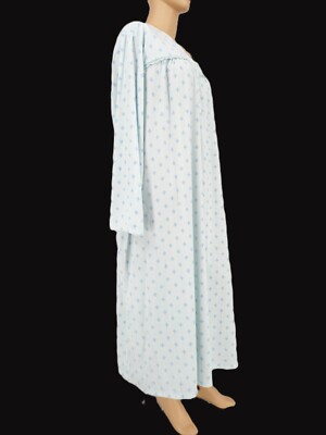 NWT Croft & Barrow L/S Nightgown 100% Polyester Velour Women Aqua