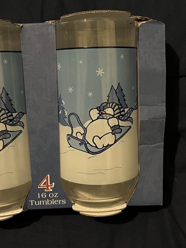 Cambridge Potteries Hidden Valley Snowman Christmas Tumblers Set of 4 NEW USA - Picture 4 of 10