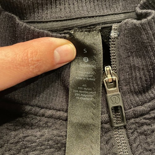 Chaqueta Lululemon Engineered Warmth Para Hombre Pequeña Negra Lana Merino Cremallera Completa Delgada - Imagen 16 de 16