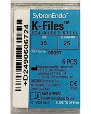 6-Pieces Kerr Endodontics K-Files Hand Files Size-35 Length 25mm 06067