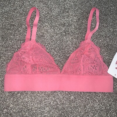 NWT Women s All You Lively Pink Lace Bralette Bra Size S