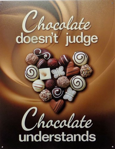 Vintage Metallplatte Chocolate Versteht - 41 X 30 Cm