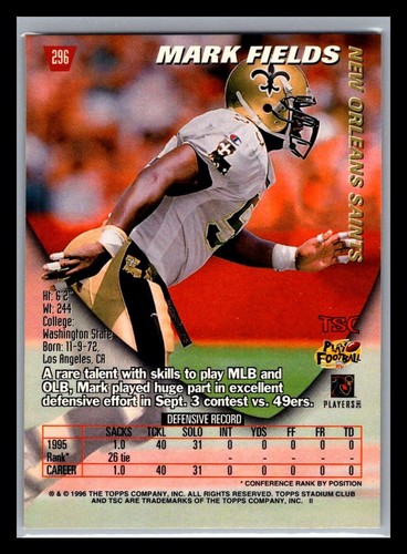 1996 Topps Stadium Club Football # 181 - 360 - Pick Your Card! - Picture 232 of 368