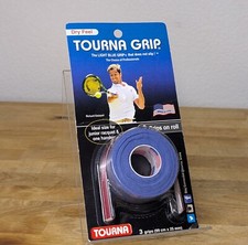 Tourna GRIP Original Pack of 3 Tennis Badminton Overgrip BLUE Dry Feel