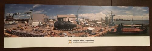 NEWPORT NEWS SHIPBUILDING PANORAMIC VIEW: SUBMARINE BOW SECTION BEING MOVED !!!