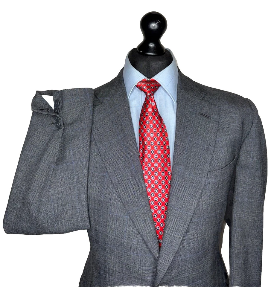 BLAZER BAILEY & WEATHERILL SAVILE ROW VINTAGE A MEDIDA LIENZO COMPLETO HECHO A MANO 40R Foto 4 de 4