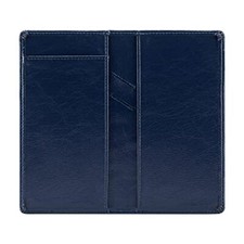RFID Blocking Leather Checkbook Cover Holder w/ Built-In Divider and Pen Holder