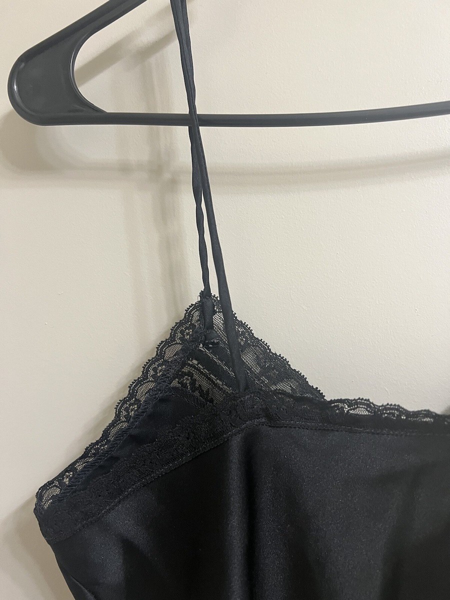 Christian Dior Black Slip Logo Camisole Top Sz S (item B16.3
