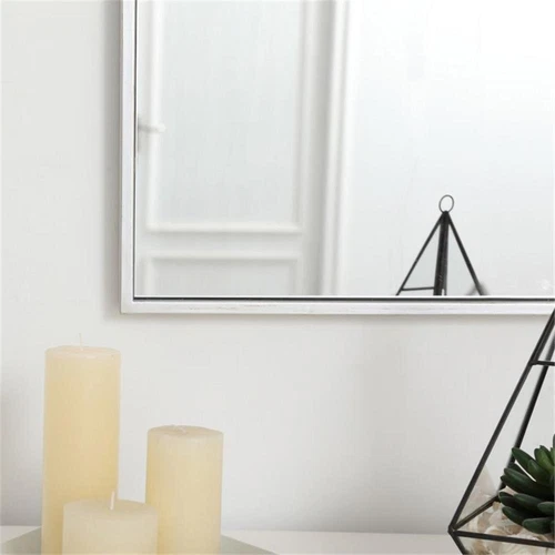 Elegant Decor Eternity 36" x 14" Contemporary Metal Frame Mirror in Silver - Picture 7 of 9