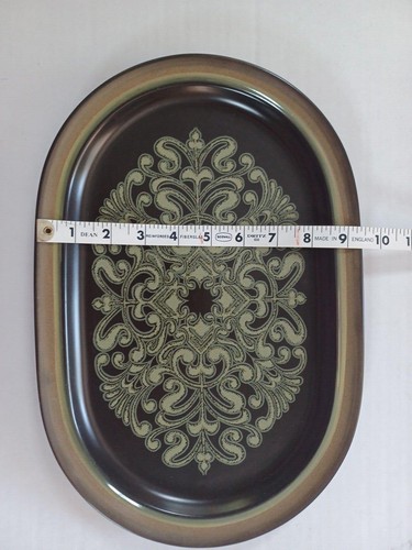 Noritake Campobello 8305 Primastone Green Brown Oval Platter 14x9 Mid Century - Picture 4 of 10