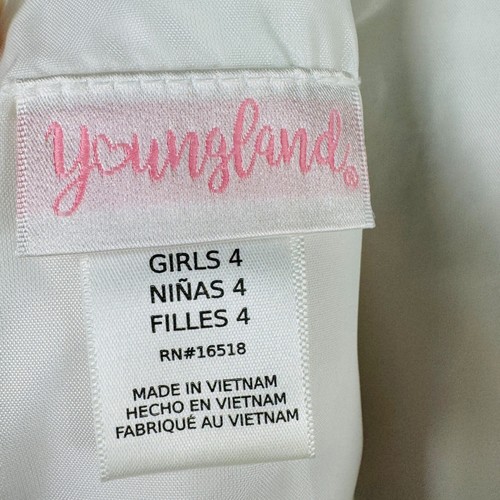Youngland Sequin Flower Girl Dress Tulle Ruffle Party Sleeveless Size 4 - Picture 3 of 10