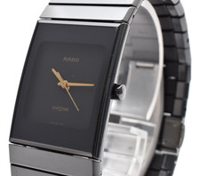 NEAR MINT Rado DiaStar 205.0295.3 Black Ceramic Quartz 24mm Unisex Watch Swiss