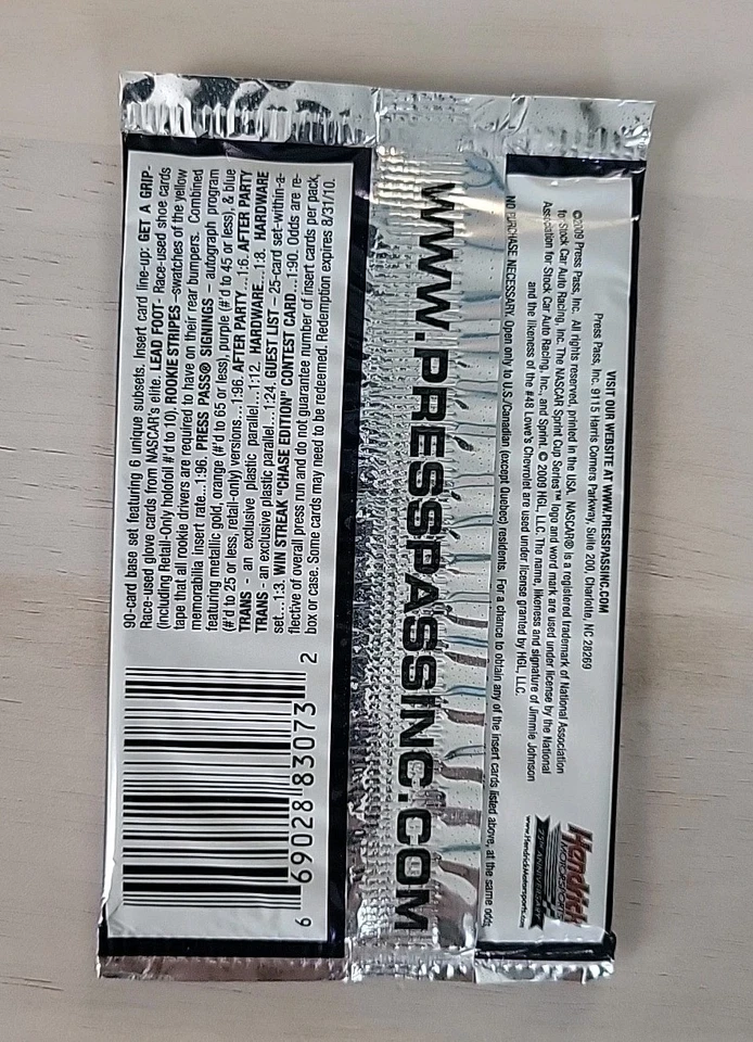2009 PRESS PASS VIP FACTORY SEALED 5 CARD PACK !!NASCAR!! - Image 2 of 4