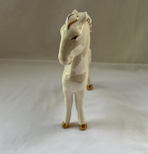 Vintage Ceramic Horse Gold Polka Dots 8” Tall - Picture 5 of 8