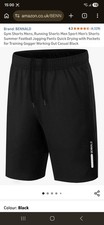 Bennald Men's Running Gym Shorts Black Size M.