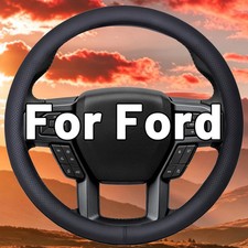 Large-size Leather Steering Wheel Cover For Ford F150 F250 F350 1997-2026 Large-size Leather Steering Wheel Cover For Ford F150 F250 F350 1997-2026
