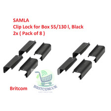New IKEA Pack of 8  SAMLA Clip Lock Box 55/130L Black – Secure Storage Solution