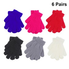 6 Pairs Kids Gloves for Cold Weather Boys Warm Colorful Protection