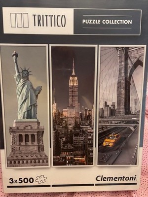 Clementoni  Trittico Puzzle Collection 3 x 500 Pc Puzzles NEW YORK New Free Ship