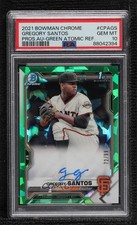 2021 Bowman Chrome HTA Green Atomic Refractor 72/99 Gregory Santos Auto 11oq