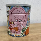 Vintage 60s Folgers Collectible Tin Coffee Can Jungle Safari Animals w/ Lid