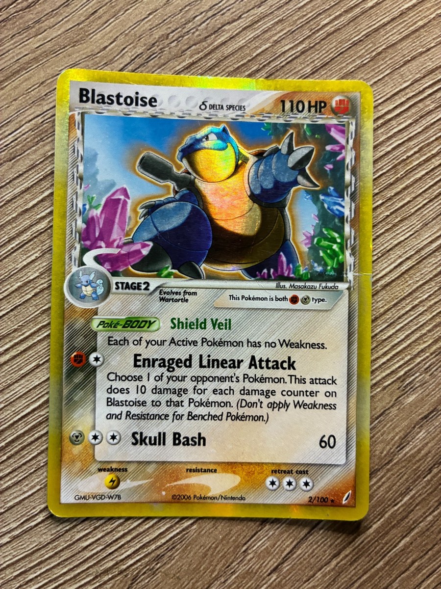Pokemon Reverse Holo Blastoise Delta Species Crystal Guardians 2