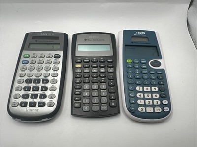 Lot Of 3 Texas Instruments TI-36X Solar,BA 2 plus,TI-30XS Scientific Calculators