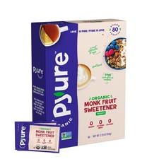 Pyure Organic Monk Fruit Blend Granular Sweetener Packets 80ct